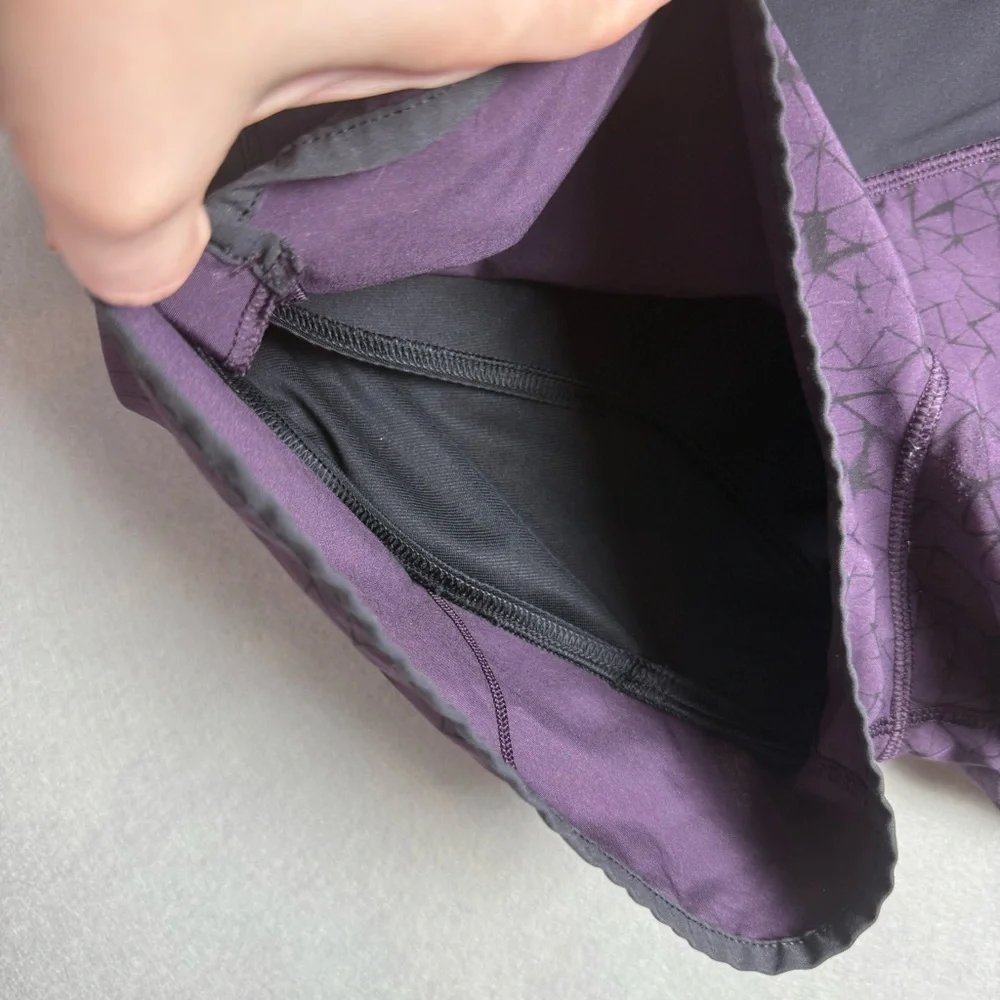 Lululemon Womens Speed Up Short 4-way Stretch Star Crushed Black Cherry size 6 - Picture 6 of 11